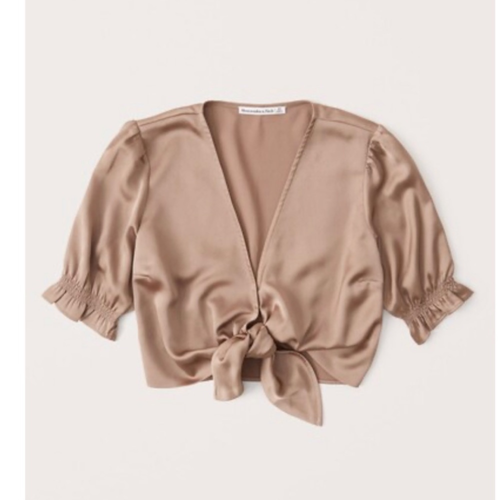 Abercrombie Womens tie-front satin blouse size XS